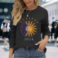 Solar Eclipse 2024 Total Solar Eclipse 40824 Long Sleeve T-Shirt Gifts for Her