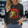 Spartan Warrior Helmet Ancient Greek Mythology Roman History Long Sleeve T-Shirt Gifts for Her