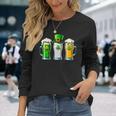St Patrick Day Irish Ireland Flag Green Beer Lover Women Long Sleeve T-Shirt Gifts for Her