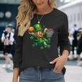 St Patrick's Day Basketball Irish Leprechaun Slam Dunk Long Sleeve T-Shirt Gifts for Her