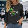 St Patrick's Day Irish Leprechaun Soccer Team Player Long Sleeve T-Shirt Gifts for Her