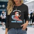 Surfing Santa Wave Rider Christmas In July Long Sleeve T-Shirt Gifts for Her