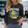 Swedish Drinking Team Sweden Flag Beer Party Idea Long Sleeve T-Shirt Gifts for Her