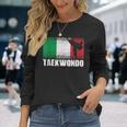 Taekwondo Sport Italy Flag Italian Martial Artist Long Sleeve T-Shirt Gifts for Her