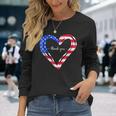 Thank You For Your Services Patriotic Heart Veterans Day Long Sleeve T-Shirt Gifts for Her