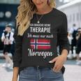 Therapie Nicht Nötig, Nur Norwegen Muss Sein Langarmshirts, Lustiges Reise-Motto Geschenke für Sie