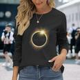 Total Eclipse Map Path Of Totality Lover April 8 2024 Long Sleeve T-Shirt Gifts for Her