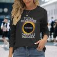 Total Solar Eclipse 2024 Danville Indiana Path Of Totality Long Sleeve T-Shirt Gifts for Her
