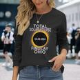 Total Solar Eclipse 2024 Findlay Ohio Sun Moon Totality Long Sleeve T-Shirt Gifts for Her
