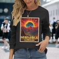 Total Solar Eclipse 2024 Nebraska Vintage Long Sleeve T-Shirt Gifts for Her