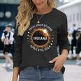 Total Solar Eclipse Path Of Totality April 8Th 2024 Indiana Long Sleeve T-Shirt Gifts for Her