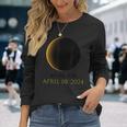 Total Solar Eclipse Spring April 8 2024 Akron Ohio Long Sleeve T-Shirt Gifts for Her