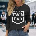 Twin Dad Est 2024 Twin Dad To Be New Daddy Iii Long Sleeve T-Shirt Gifts for Her