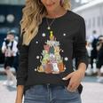 Ugly Christmas Sweater Cat Tree Xmas Cat Long Sleeve T-Shirt Gifts for Her