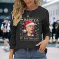 Ugly Christmas Sweater Joe Biden Happy Easter Day Xmas Long Sleeve T-Shirt Gifts for Her