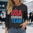 Usa Drinking Team Fourth Of July Long Sleeve T-Shirt Gifts for Her