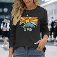 Utah Retro Mountains & Sun Eighties Style Vintage Long Sleeve T-Shirt Gifts for Her