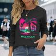 Vacation Souvenir Palm Tree Mazatlan Long Sleeve T-Shirt Gifts for Her
