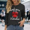 Valentines Day Sorry Boys My Dad Is My Valentine Girls Kids Long Sleeve T-Shirt Gifts for Her