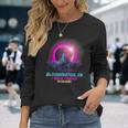 Vaporwave Total Solar Eclipse Bloomington Indiana In Long Sleeve T-Shirt Gifts for Her