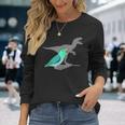 Velociraptor Turquoise Parrotlet Dinosaur Parrot Birb Memes Long Sleeve T-Shirt Gifts for Her