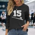Vintage Baseball Jersey Number 15 Player Number Long Sleeve T-Shirt Gifts for Her