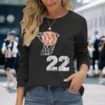 Vintage Basketball Jersey Number 22 Player Number Long Sleeve T-Shirt Gifts for Her
