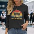 Vintage Best Cat Dad Ever Bump Fist Father's Day Cat Daddy Long Sleeve T-Shirt Gifts for Her