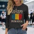 Vintage Romanian Flag Legends Were Born In Romania Long Sleeve T-Shirt Gifts for Her