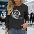 Vintage Football Jersey Number 69 Player Number Long Sleeve T-Shirt Gifts for Her