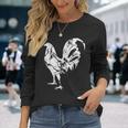 Vintage Game Fowl Rooster Gallero Distressed Long Sleeve T-Shirt Gifts for Her