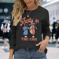 Vintage Party In Usa The 4Th Of July Hot Dog Long Sleeve T-Shirt Gifts for Her