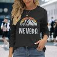 Vintage Retro Nv Nevada Mountain State Sunrise Long Sleeve T-Shirt Gifts for Her