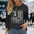 Vintage Us American Flag Cheerleading Cheer Dad Fathers Day Long Sleeve T-Shirt Gifts for Her