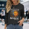 Waco Texas 2024 Total Solar Eclipse Cosmic April 8 Souvenir Long Sleeve T-Shirt Gifts for Her