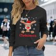 Weihnachts Rentier Weihnachtsmütze Merry Christmas Langarmshirts Geschenke für Sie
