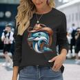 Wild Western Howdy Dolphin Sea Ocean Animal Lover Cowboy Hat Long Sleeve T-Shirt Gifts for Her