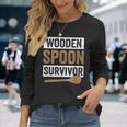 Wooden Spoon Survivor Vintage Humor Discipline Quote Long Sleeve T-Shirt Gifts for Her