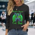 World's Dopest Cat Dad Cat Dad Weed Stoner Marijuana Long Sleeve T-Shirt Gifts for Her
