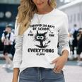 100 Days Of School It's Fine I'm Fine Everything Is Fine Long Sleeve T-Shirt Gifts for Her