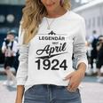 100 Geburtstag 100 Jahre Alt Legendär Seit April 1924 Langarmshirts Geschenke für Sie