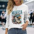 4Th Of July Patriotic Eagle July 4Th Usa Murica Long Sleeve T-Shirt Gifts for Her