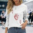 Ace Of Hearts Anatomy Playing Card Human Heart Costume Long Sleeve T-Shirt Gifts for Her