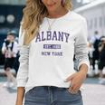 Albany New York Vintage Athletic Sports Long Sleeve T-Shirt Gifts for Her