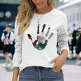 Bandera Palestina En Una Impresión A Mano Palestina Gratis Camiseta de manga larga Regalos para ella