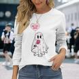 Be My Boo Cute Ghost Valentine's Day Lovers Hearts Long Sleeve T-Shirt Gifts for Her