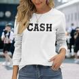 Cash Country Music Lovers Outlaw Vintage Retro Distressed Long Sleeve T-Shirt Gifts for Her