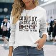 Country Music And Beer That's Why I'm Here Western Country Long Sleeve T-Shirt Gifts for Her