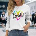 Damen Braut 2024 Junggesellinnenabschied Regenbogen Braut To Be Hochzeit Langarmshirts Geschenke für Sie