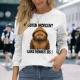 Saying Guten Morgen Ganz Thin Eis Cat White Langarmshirts Geschenke für Sie